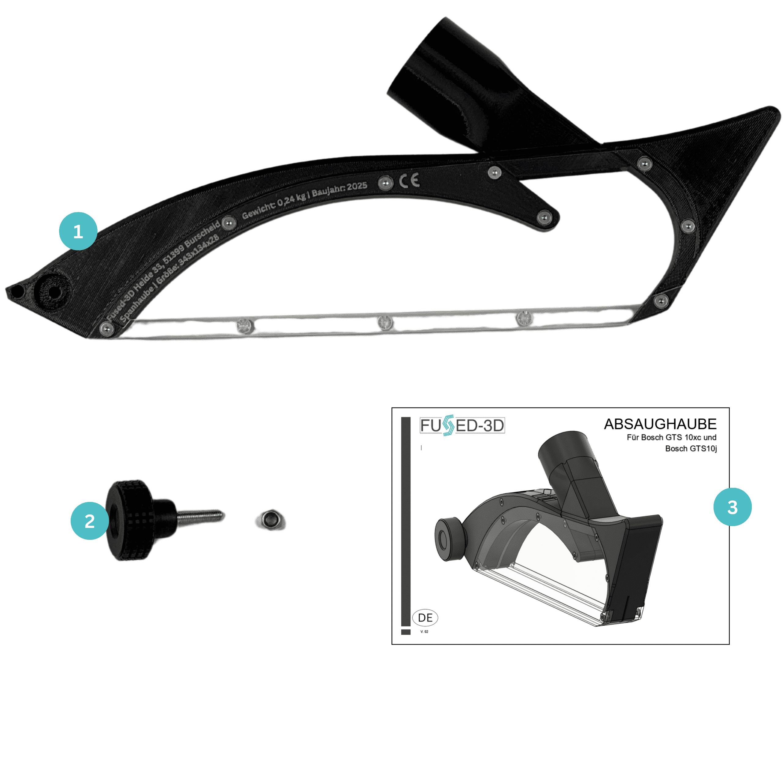 Absaughaube Bosch GTS 10XC und Bosch GTS 10J