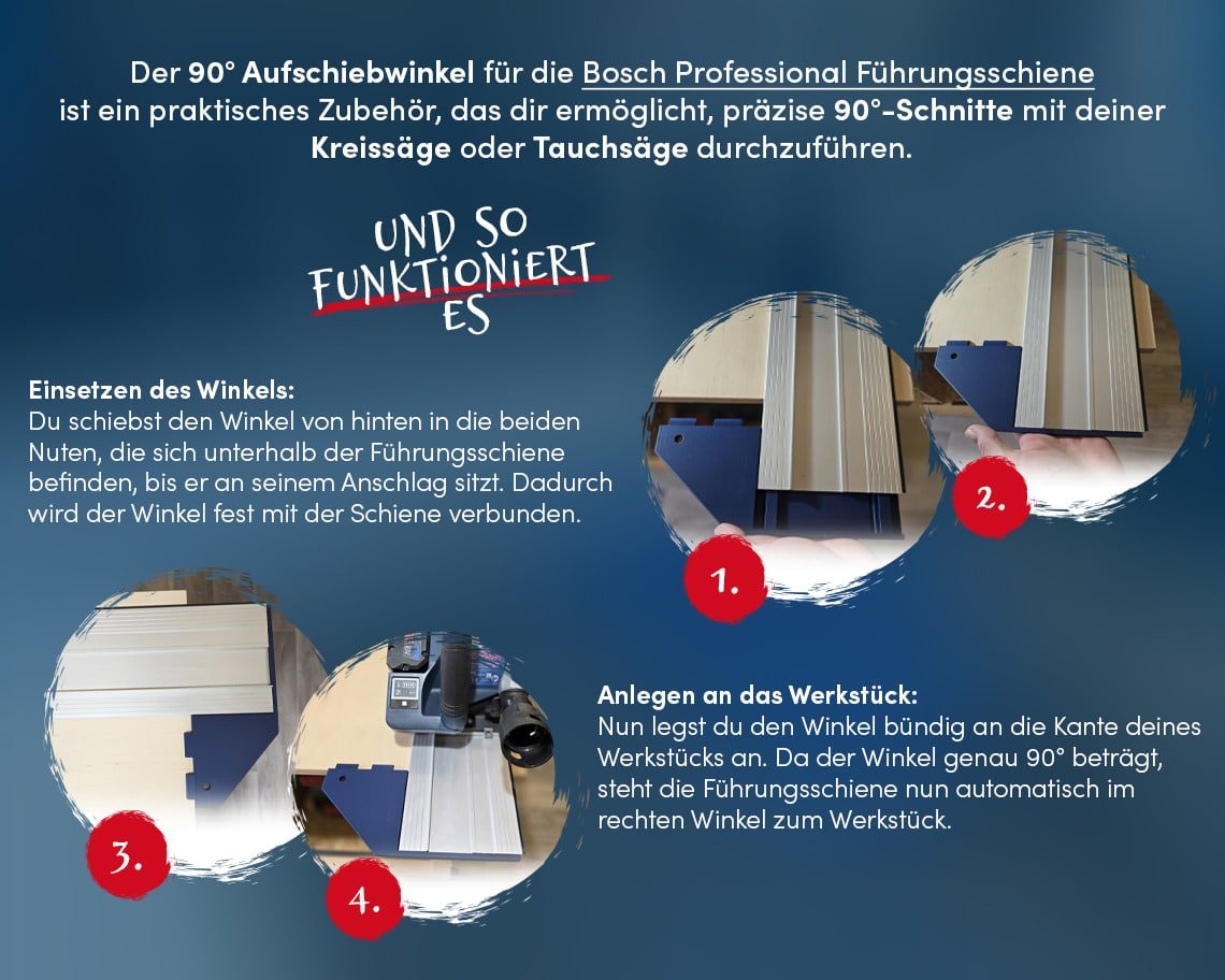 FSN-WinkelPro 90° – Aufschiebwinkel für Bosch Führungsschiene